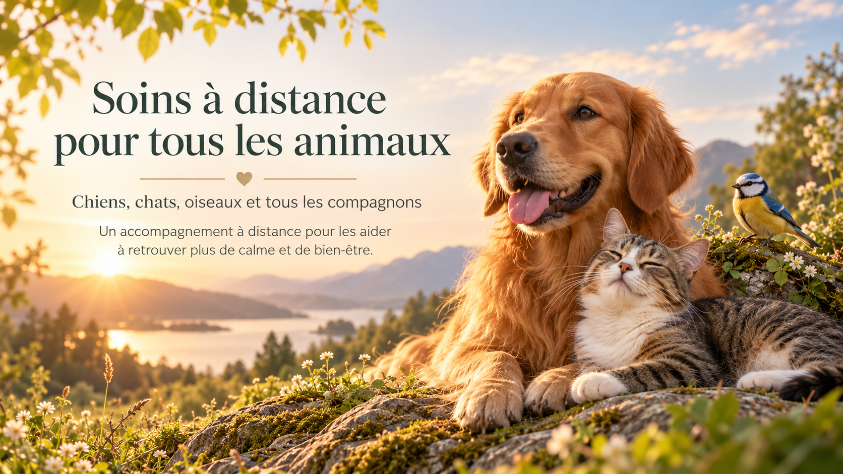 Chien, chat et oiseau : soins énergétiques pour animaux